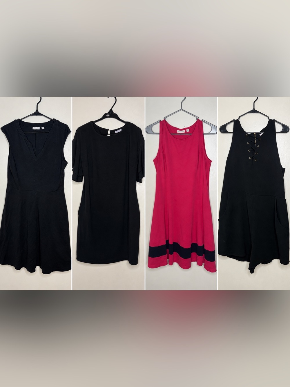 Women’s Size M Clothing Bundle 3 NY&Co Dresses + Xhilaration Romper Lot of 4